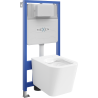 Mexen Teo zapuštěná WC sada rám Fenix Slim s WC mísou, bílý lesk - 6103385XX00