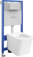 Mexen Teo zapuštěná WC sada rám Fenix Slim s WC mísou, bílý lesk - 6103385XX00
