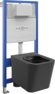 Mexen Teo Sada podomítkového WC Fenix Slim s WC mísou, černý mat - 6103385XX85