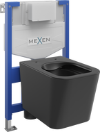 Mexen Teo podomítková WC sada Fenix XS-F s WC mísou, černý mat - 6803385XX85