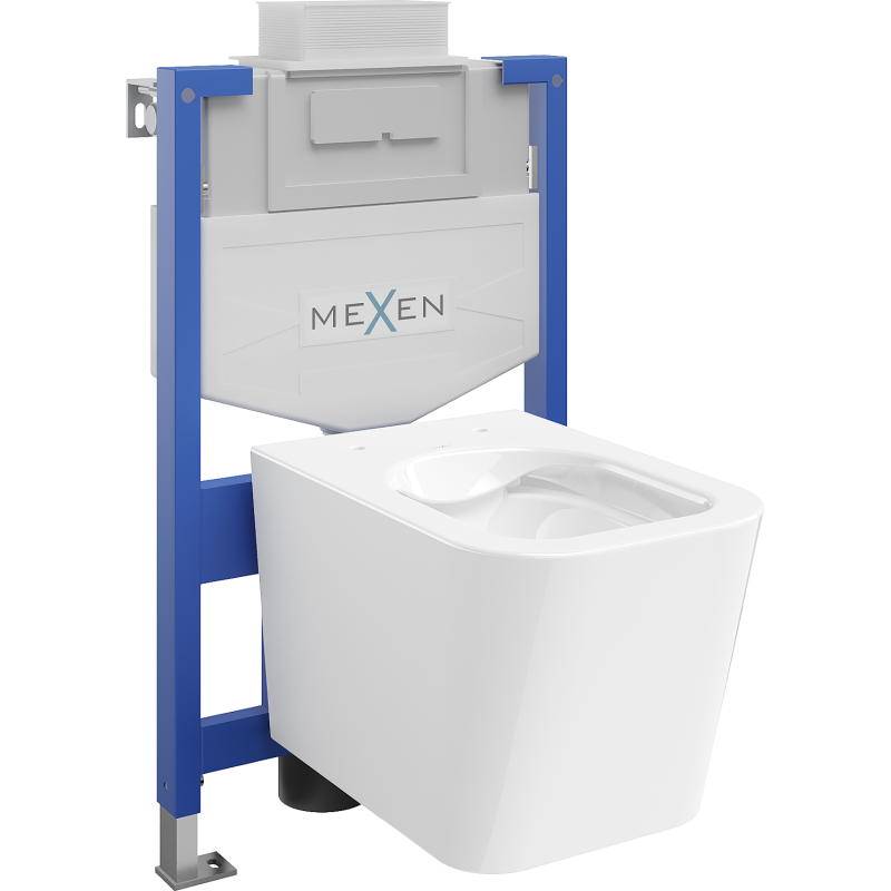 Mexen Teo podomítková WC sada rám Fenix XS-U s WC mísou, bílý lesk - 6853385XX00