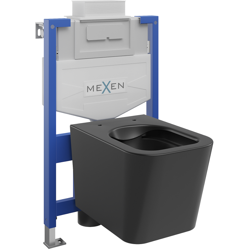 Mexen podomítková WC sada Fenix XS-U s WC mísou Teo, černý mat - 6853385XX85
