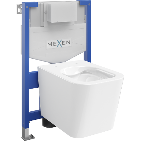 Mexen Teo podomítková sada WC rám Fenix XS-F s WC mísou, bílý lesk - 6803385XX00