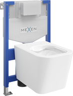 Mexen Teo podomítková sada WC rám Fenix XS-F s WC mísou, bílý lesk - 6803385XX00