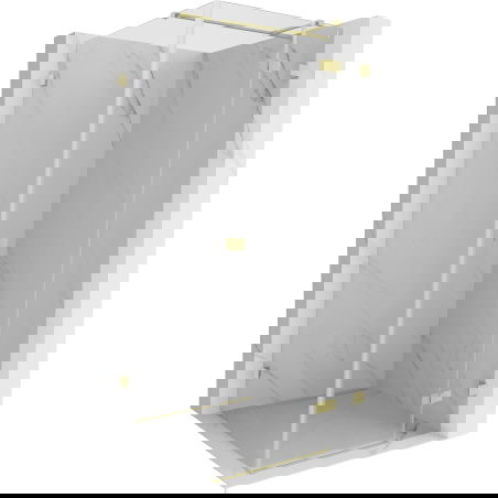 Mexen Lunar T sprchový kout s výklopnými dveřmi pravý 90 x 90 cm, transparentní, zlato kartáčovaný - 834T-090-090-55-00-P