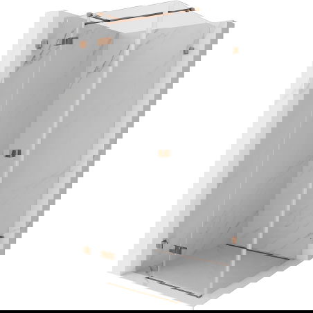 Mexen Lunar T sprchový kout otočný vlevo 90 x 90 cm, transparentní, růžové zlato - 834T-090-090-60-00-L