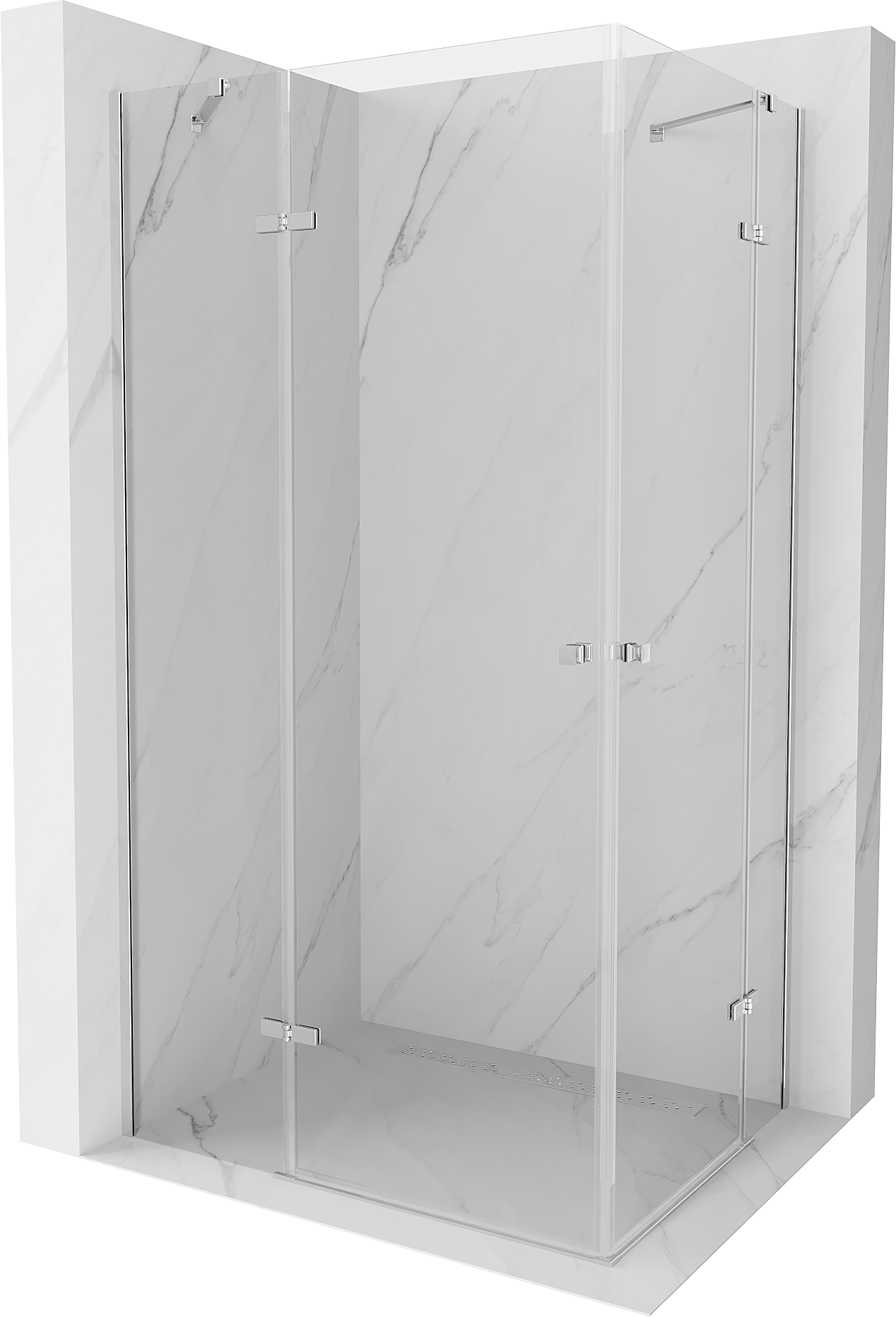 Mexen Roma Duo sprchový kout s otočnými dveřmi 120 x 70 cm, Průhledné, Chromovaná - 854-120-070-02-00
