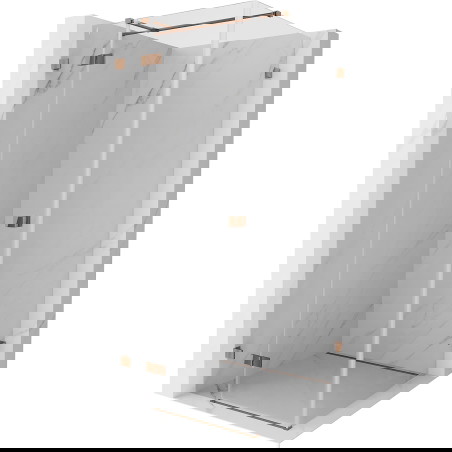 Mexen Lunar T sprchový kout s otočnými dveřmi vlevo 100 x 100 cm, transparentní, růžové zlato - 834T-100-100-60-00-L