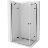 Mexen Roma Duo sprchový kout s otočnými dveřmi 90 x 80 cm, Průhledné, Černá - 854-090-080-70-00-02