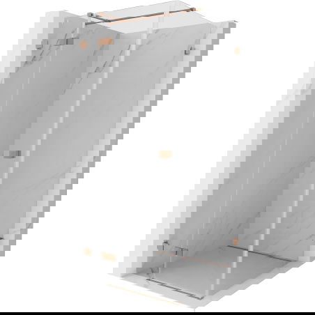 Mexen Lunar T sprchový kout, jednokřídlé dveře levý 80 x 80 cm, transparentní, kartáčovaná měď - 834T-080-080-65-00-L