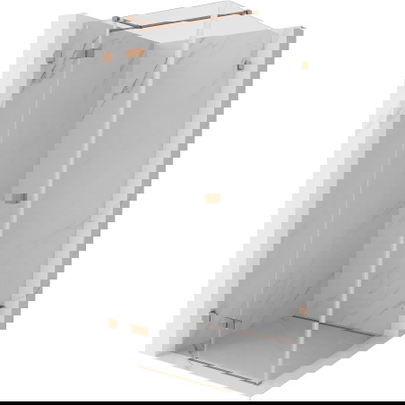 Mexen Lunar T Sprchový kout otočný vlevo 90 x 90 cm, čirý, kartáčovaná měď - 834T-090-090-65-00-L