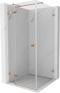 Mexen Lunar T Sprchový kout otočný vlevo 90 x 90 cm, čirý, kartáčovaná měď - 834T-090-090-65-00-L