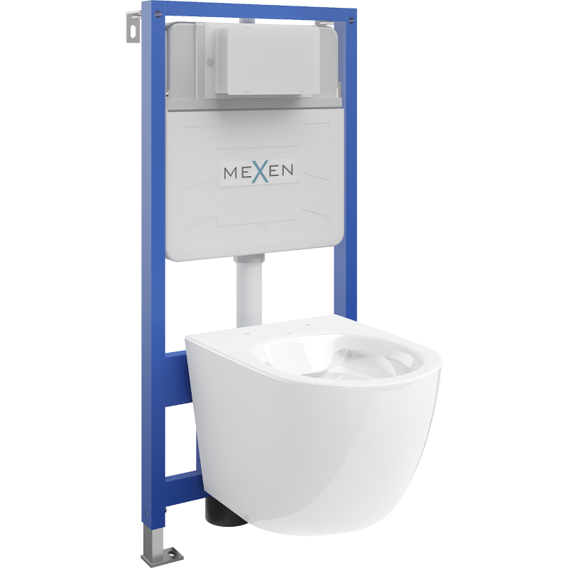 Mexen Lena sada podomítkového WC rám Fenix Slim s WC mísou, bílý lesk - 6103322XX00