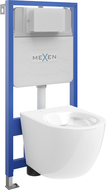 Mexen Lena sada podomítkového WC rám Fenix Slim s WC mísou, bílý lesk - 6103322XX00