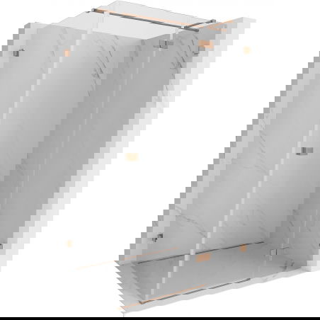 Mexen Lunar T sprchový kout s pravými dveřmi 75 x 110 cm, průhledný, kartáčovaná měď - 834T-075-110-65-00-P