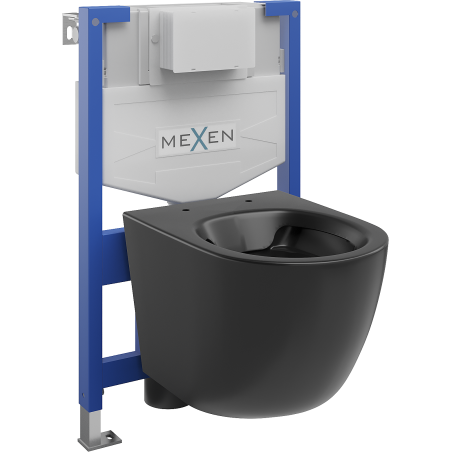 Mexen Lena podomítková sada WC rám Fenix XS-F s WC mísou, černý mat - 6803322XX85