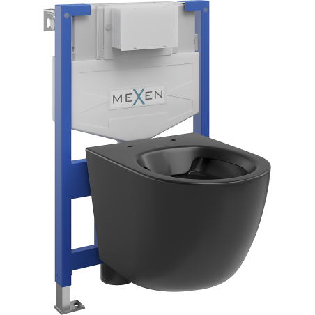 Mexen sada podomítková WC rám Fenix XS-F s WC mísou Lena, černý mat - 6803322XX85