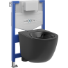 Mexen sada podomítková WC rám Fenix XS-F s WC mísou Lena, černý mat - 6803322XX85