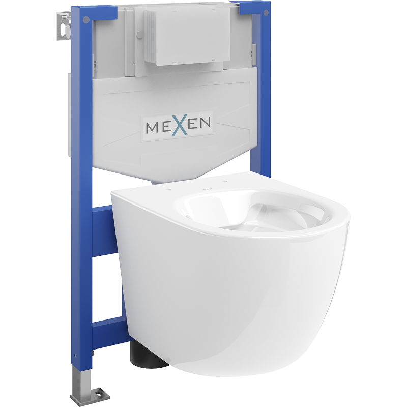 Mexen sada podomítkového WC rám Fenix XS-F s WC mísou Lena, bílý lesk - 6803322XX00