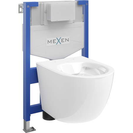 Mexen sada podomítkového WC rám Fenix XS-F s WC mísou Lena, bílý lesk - 6803322XX00