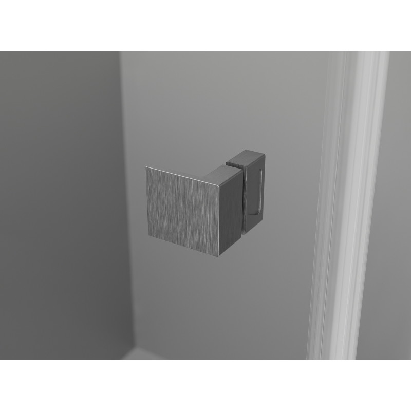 Mexen Lunar T sprchový kout otočný vlevo 90 x 80 cm, průhledný, vykartáčovaná gun gray - 834T-090-080-66-00-L