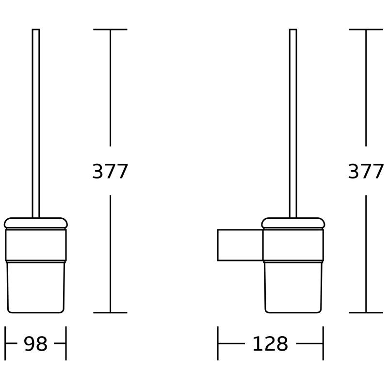 Mexen Base toaletní kartáč, černá/zlatá - 7088250-57