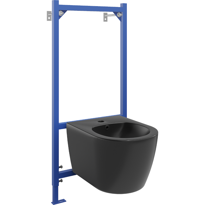 Mexen podomítková souprava bidetového rámu Fenix B s bidetem Carmen, černý mat - 69935884985