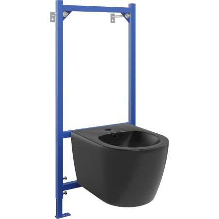 Mexen podomítková souprava bidetového rámu Fenix B s bidetem Carmen, černý mat - 69935884985