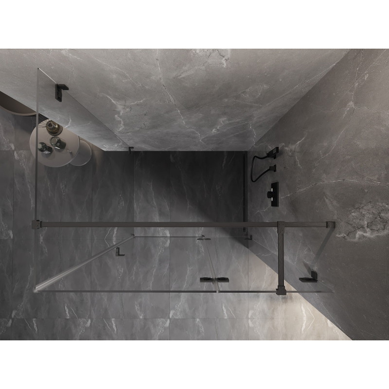 Mexen Lunar T sprchový kout výklopný pravý 85 x 110 cm, průhledný, kartáčovaný gun gray - 834T-085-110-66-00-P