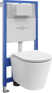 Mexen Rico podomítkový WC set rám Fenix Slim s WC mísou a pomalu padajícím sedátkem, bílý mat - 61030724001