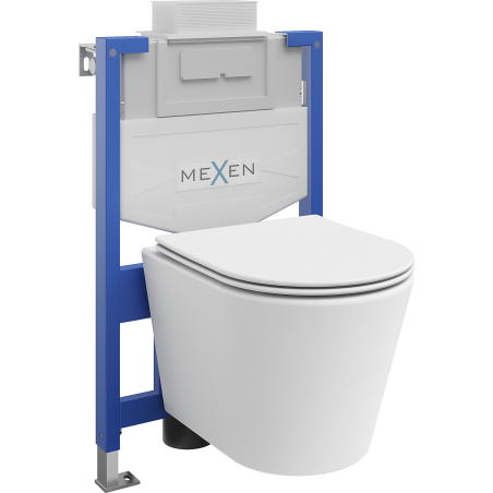 Mexen Rico podomítková WC sada Fenix XS-U s WC mísou a pomalu uzavíratelným sedátkem, bílá matná - 68530724001