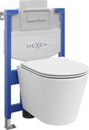 Mexen Rico podomítková WC sada Fenix XS-U s WC mísou a pomalu uzavíratelným sedátkem, bílá matná - 68530724001