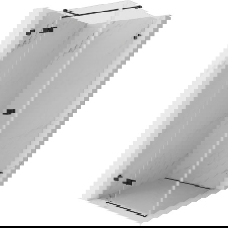 Mexen Lunar T sprchový kout s otevíravými dveřmi levý 80 x 80 cm, transparentní, černý - 834T-080-080-70-00-L