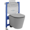 Mexen Rico sada podomítkového WC rám Fenix XS-U s WC mísou a pomalu padajícím sedátkem, světle šedý mat - 68530724061