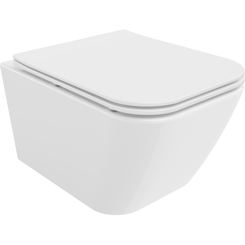 Mexen Madox WC mísa Rimless s pomalu sklopným tenkým sedátkem, duroplast, bílý lesk - 30154000