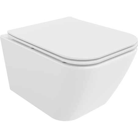 Mexen Madox WC mísa Rimless s pomalu sklopným tenkým sedátkem, duroplast, bílý lesk - 30154000