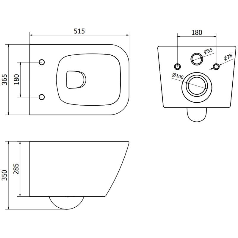 Mexen Madox WC mísa Rimless s pomalu padajícím prkénkem slim, duroplast, tmavě šedá mat - 30154061
