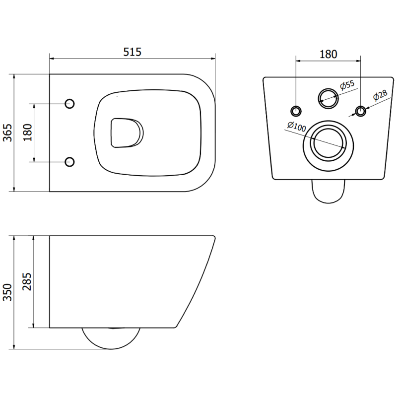 Mexen Madox WC mísa Rimless s pomalu padajícím slim sedátkem, duroplast, tmavě šedá mat - 30154061