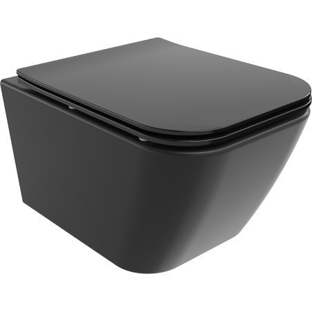 Mexen Madox WC mísa Rimless s deskou zpomaleným sklápěním slim, duroplast, černá mat - 30154070