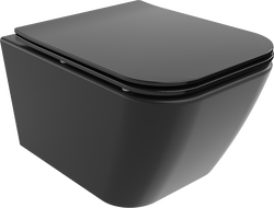 Mexen Madox WC mísa Rimless s deskou zpomaleným sklápěním slim, duroplast, černá mat - 30154070