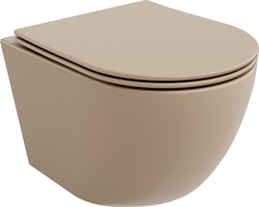 Mexen Lena WC mísa Rimless s pomalu sklopným sedátkem slim, duroplast, cappuccino mat - 30224064