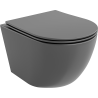 Mexen Lena WC mísa Rimless s pomalu zavíracím tenkým sedátkem, duroplast, šedá tmavá matná - 30224071