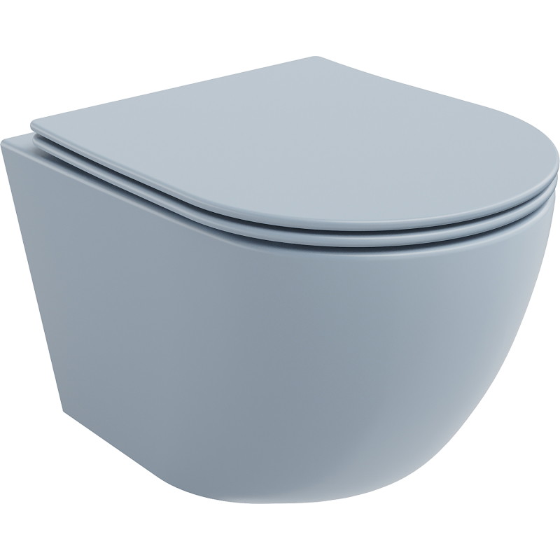 Mexen Lena WC mísa Rimless se sedátkem slim, duroplast, šedo-modrá matná - 30224069