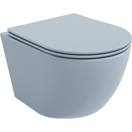 Mexen Lena WC mísa Rimless s pomalu zavíracím slim sedátkem, duroplast, šedo-modrá matná - 30224069