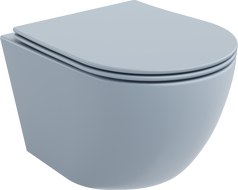 Mexen Lena WC mísa Rimless s pomalu padající deskou slim, duroplast, Matná šedomodrá - 30224069