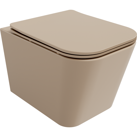 Mexen Teo WC mísa Rimless s pomalu sklopným slim sedátkem, duroplast, cappuccino mat - 30854064