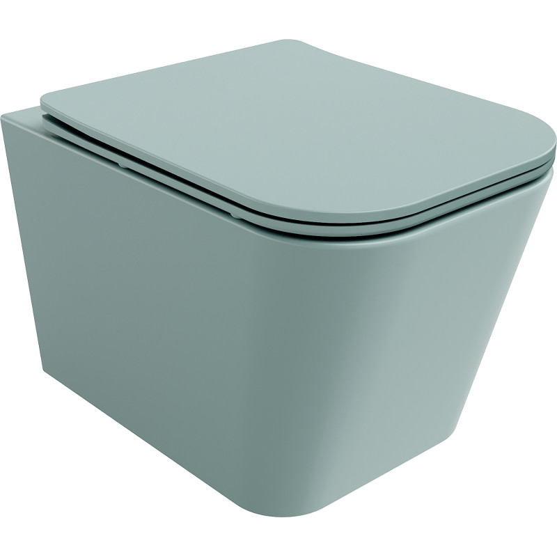 Mexen Teo wc mísa Rimless se záchodovým prkýnkem soft-close slim, duroplast, světle zelená mat - 30854048