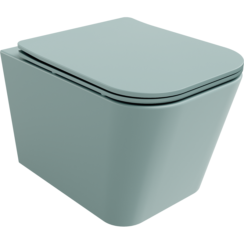 Mexen Teo WC mísa Rimless se zpomaleným sklápěním slim, duroplast, světle zelená mat - 30854048