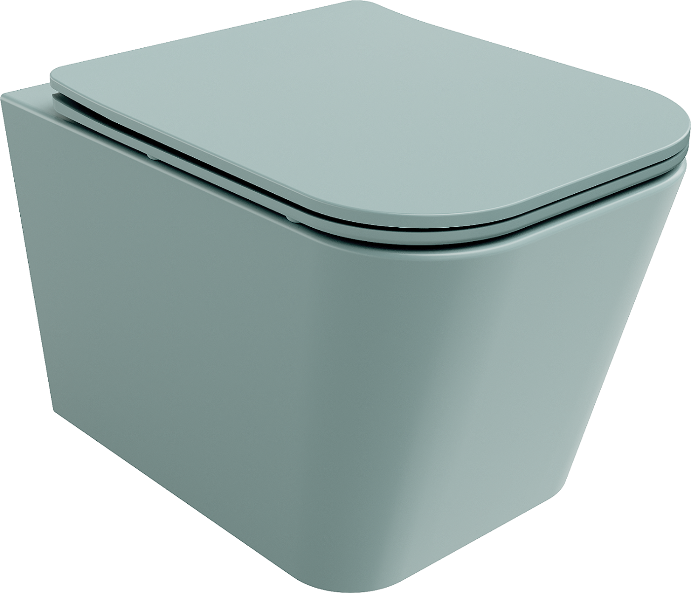 Mexen Teo WC mísa Rimless s pomalu sklopným slim sedátkem, duroplast, světle zelený mat - 30854048