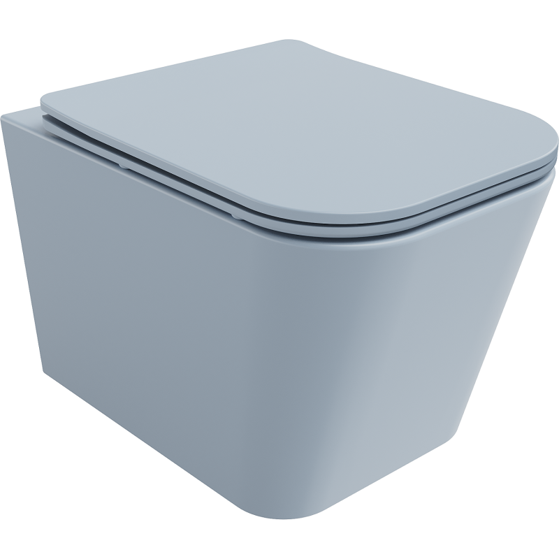 Mexen Teo WC mísa Rimless s pomalu sklopnou sedátkem slim, duroplast, šedo-modrá mat - 30854069